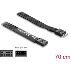 DELOCK HD Audio Flachbandkabel 9Pin Pfostenst > Bu 70cm schw