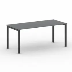 Bürotisch PRIMO SQUARE 180x80 cm, schwarzes Metallgestell, Graphit