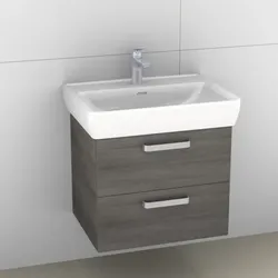 Artiqua 415 Waschtischunterschrank für Pro A 818953 Graphit Struktur quer, 415-WU2L-L40-7098-401 415-WU2L-L40-7098-401