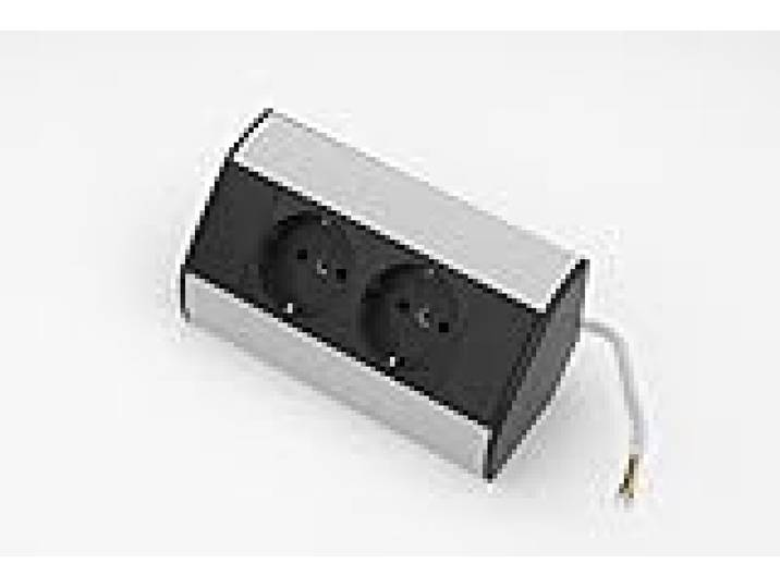 Bloc multiprise Double pour Angles - Noir/argenté