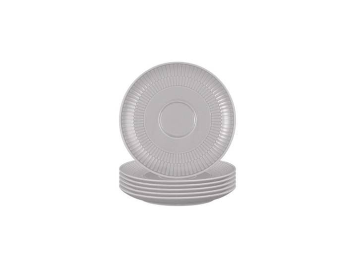 Seltmann Weiden Kombi-Untertassen Amina Silbergrau ø 16 cm 6er Set, Grau, Keramik, Rund, Geschirr, Tassen, Untertassen