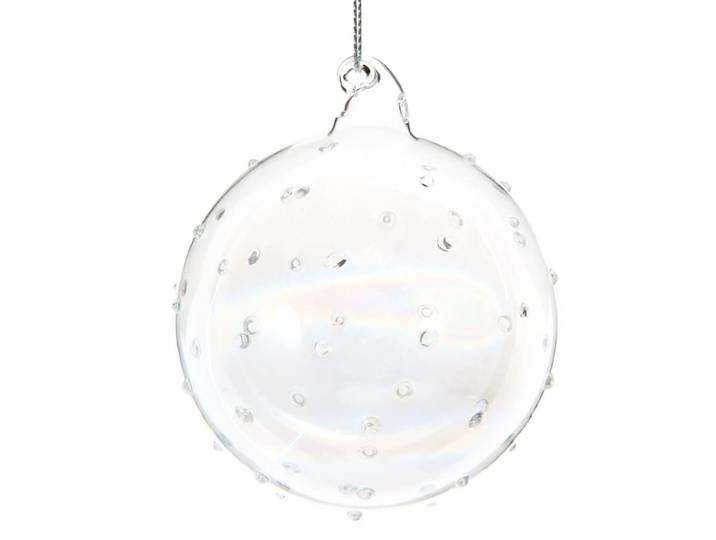 Weihnachtskugel aus schillerndem Glas mit Noppen