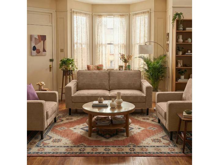 Livetastic 2,5-Sitzer, Hellbraun, Metall, 168x85x92 cm, Stoffauswahl, Hocker erhältlich, Rücken echt, Wohnzimmer, Sofas & Couches, Sofas, 2-Sitzer Sofas