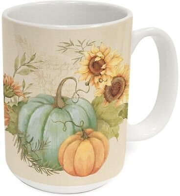 Highland Home Harvest Fields 15 oz. Ceramic Mug Manufactured in the USA Dishwasher Safe Microwave Safe