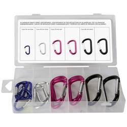Toolland HAS09 Karabiner-Set - Aluminium - 12-tlg.