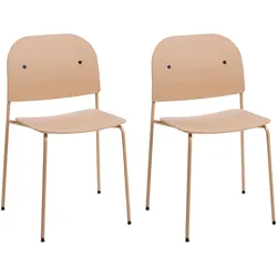 ESSZIMMERSTUHL 2er-Set Metall Beige Windust
