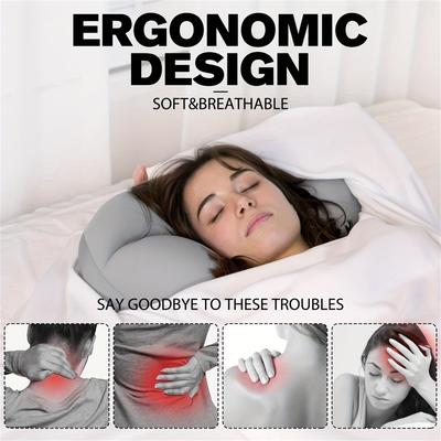 Youfap Market Cloud Pillow, Nap Pillow, Medium Soft Neck Support Pillow, Portable Egg Shaped Pillow black