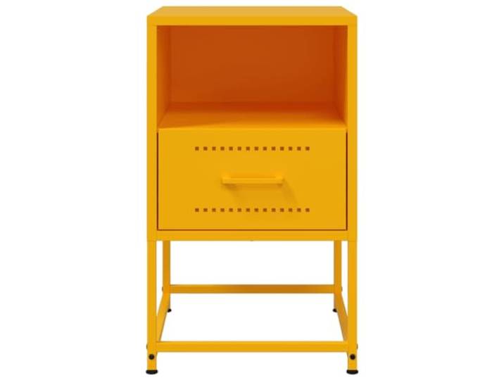 fsahslih Nachttisch 2er Set Senfgelb 36x39x60,5 cm Stahl Metall Stabiler Schubladenschrank aus Metall für Schlafzimmer und Wohnzimmer. Bietet praktischen Stauraum im Industrie-Design.
