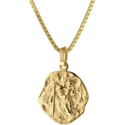 trendor 75318 Christophorus Anhänger Gold 333/8 Kt. mit Goldplattierter Kette, 40 cm