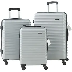 Pro-Tec Reisekoffer Pona 3er Set Hellgrau, Koffer, Grau