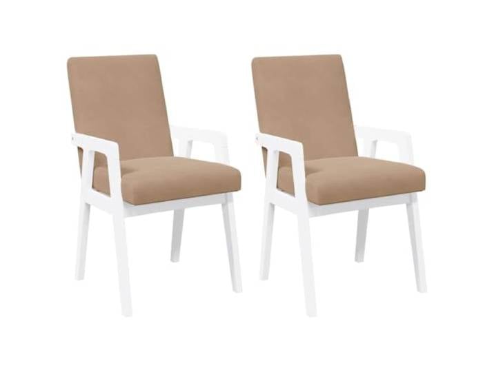 HKLGBVCR Esszimmerstühle mit Kissen, 2 Stück, Massivholz, Weiß 2 Stück, Gummibaumholz, gepolsterte Sitzfläche, ergonomische Rückenlehne, Esszimmer, Wohnzimmer