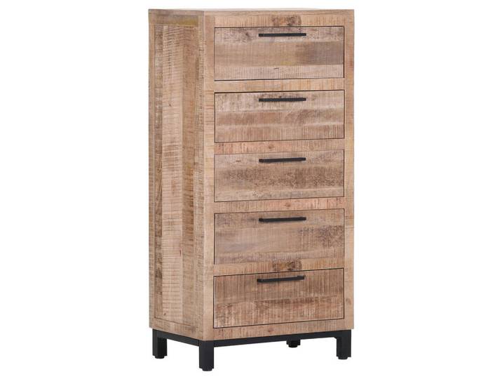 Landscape Kommode Rio, Natur, Metall, Mangoholz, massiv, 5 Schublade(n) Schubladen, 50x120x40 cm, stehend, Holzmöbel, Kleinmöbel Holz, Holzkommoden