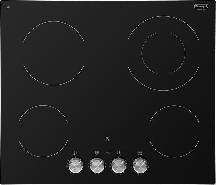 De'Longhi PVC 61 FK, Schwarz, Integriert, 60 cm, Versiegelte Platte, Glaskeramik, 4 Zone(n)