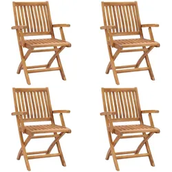 vidaXL Klappbare Gartenstühle 4 Stk. Massivholz Teak
