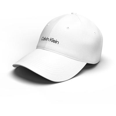 Baseball Cap CALVIN KLEIN "LOGO EMBROIDERY BASEBALL CAP", Herren, weiß (hellweiß), Web, Baumwolle, unifarben, Caps, Mit festem Schirm