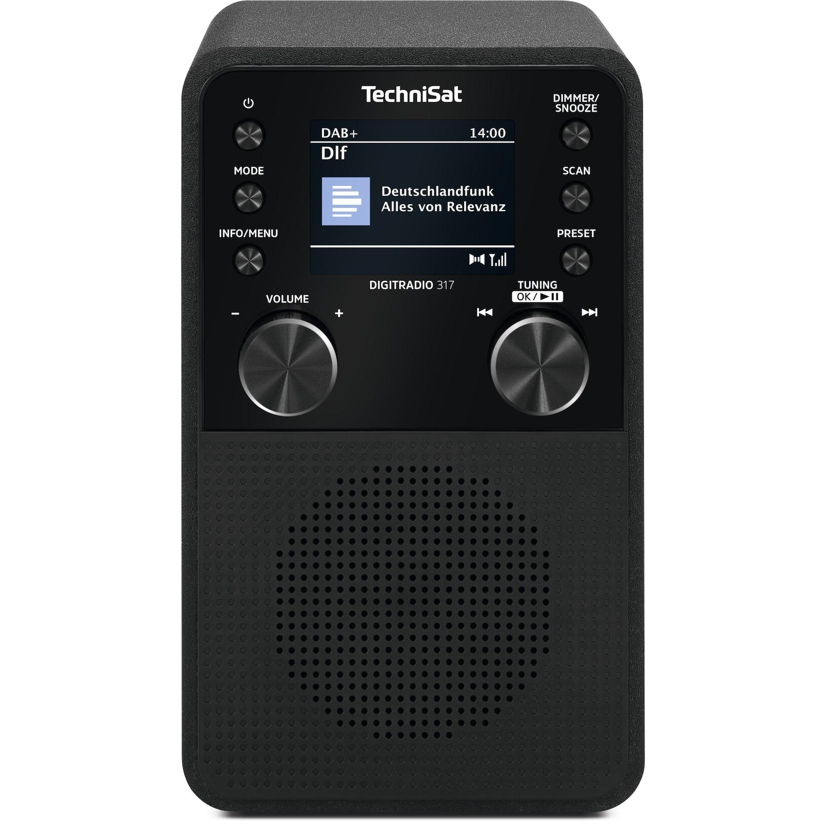 TechniSat DIGITRADIO 317 - 3 Watt DAB+ UKW Radio mit Bluetooth, Wecker, Sleeptimer, Farbdisplay schwarz
