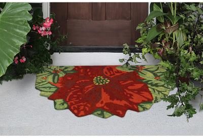 Lush Decor Frontporch Poinsettia Indoor/Outdoor Mat