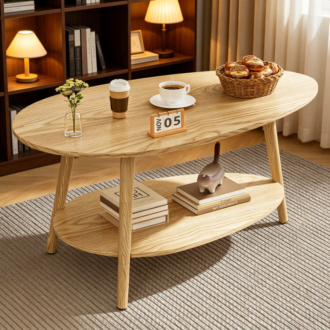 Norden Home Coffee Table with Storage Nature/Nature/Nature 42.5cm H X 50cm W X 90cm D