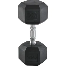 HOMCOM Kurzhantel, Hexagon Gummihantel, 17,5 kg Fitness Gewichte aus Gusseisen