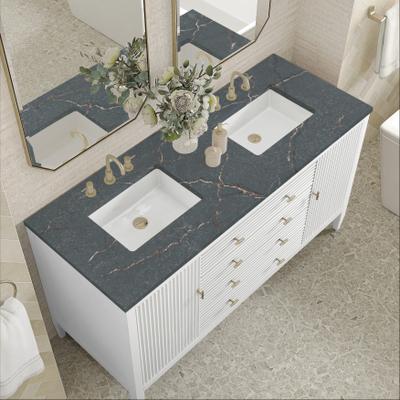 James Martin Furniture "James Martin Vanities Myrrin 60"" Double Vanity, Bright White"