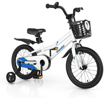 Costway 16 Inch Kids Bike with Removable Training Wheels-White