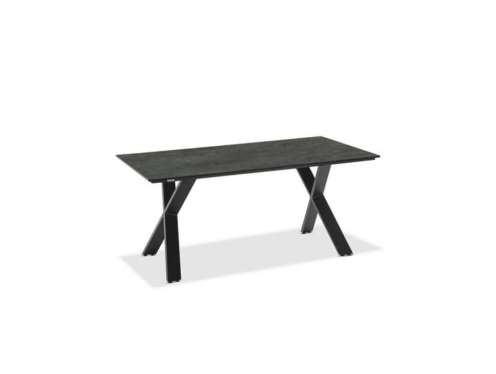 Niehoff Garden Gartentisch, Anthrazit, Graphitfarben, Kunststoff, rechteckig, X-Form, 95x76x220 cm, wetterbeständig, Gartenmöbel, Gartentisch, Gartentische