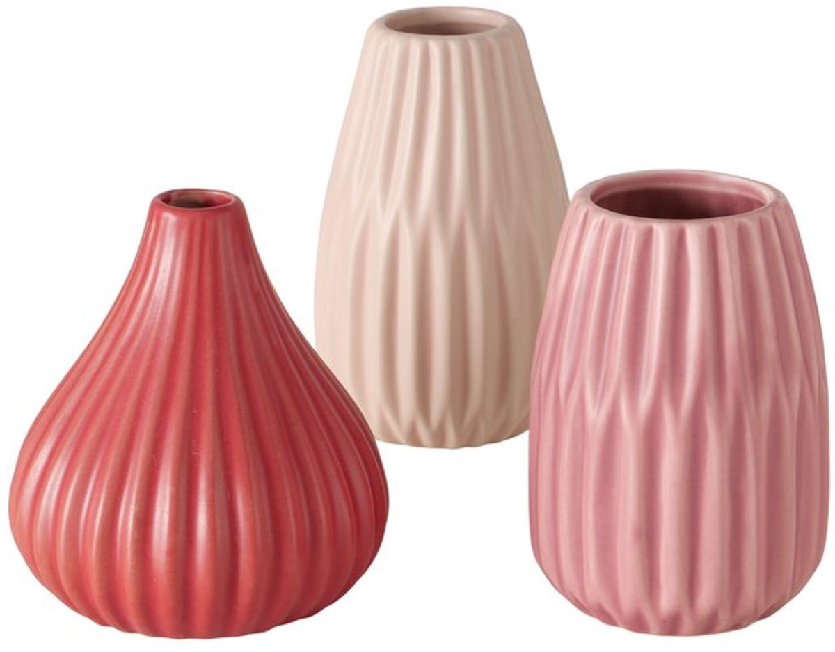 Boltze set van 3 roze vaasjes