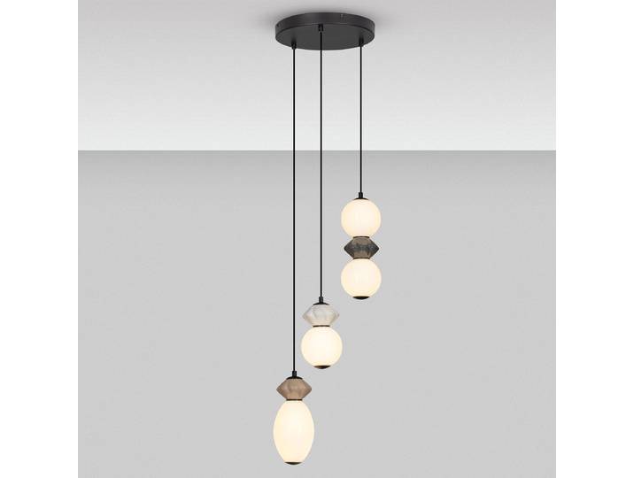 Suspension Pallina type C Ø 37cm Noir 4 Céramique LED non-remplaçables Module LED