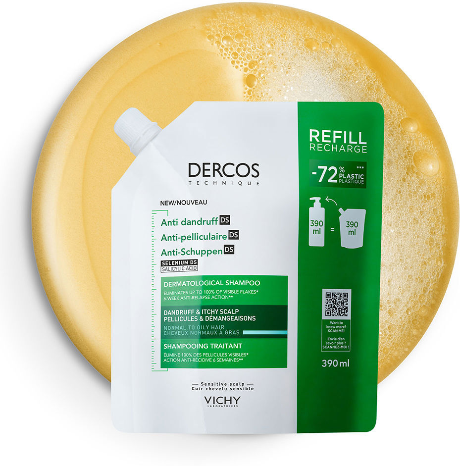 Vichy Laboratoires Dercos antipelliculaire pour cheveux gras, recharge 390 ml