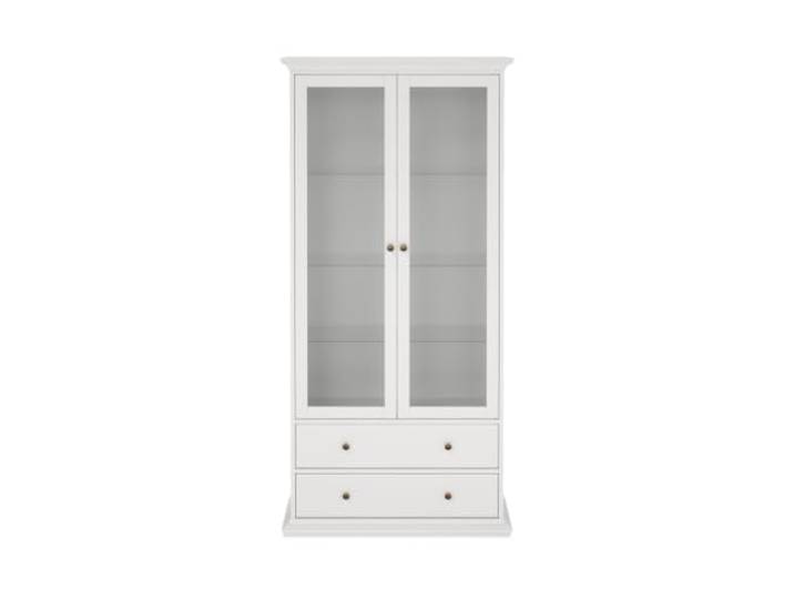 Calicosy Vitrine mit 2 Glastüren und 2 Schubladen, L 96,2 cm – Sofia