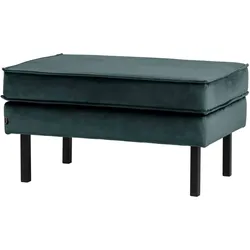 Hocker Rodeo aus Samt, modern und gepolstert, Teal Blau, mit stabilem Metallgestell
