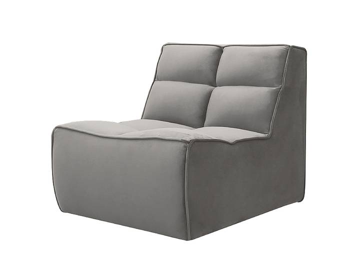 Module de canapé Fauteuil Gris Velours Blonda 80 x 76 x 93cm