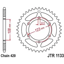 JT, Motorrad Zubehör, Hinterradritzel 4412 59 APRILIA SX 50 -18-19 (441259JT) (Kanal 420)