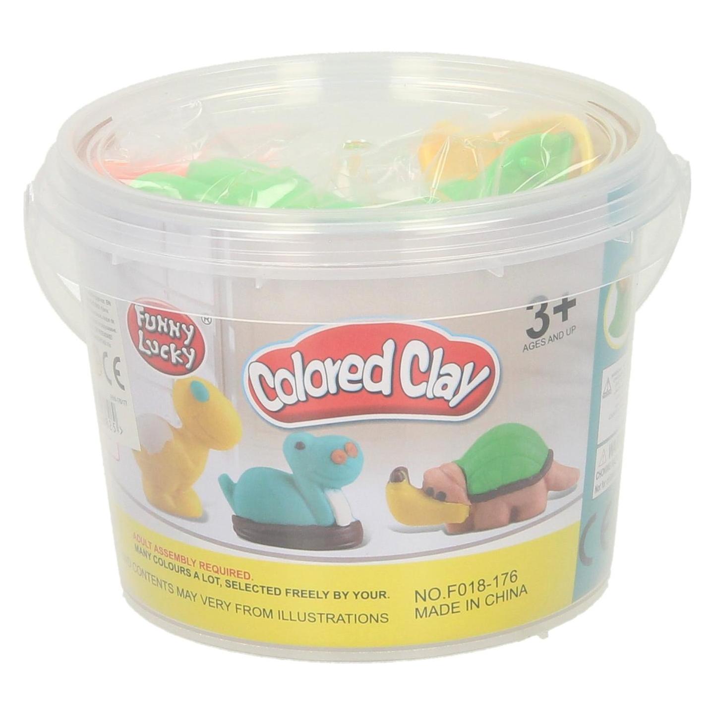 Lobbes Tonset in Aufbewahrungsbox Dino-Formen - 6 Tonfarben (66853564)