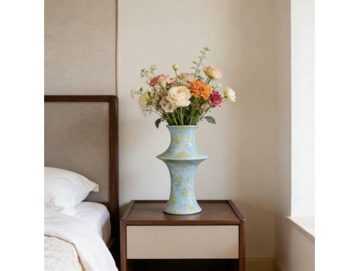 Nouveau vase en céramique style peinture à l'huile Monet, en argile violette, créatif, rétro, pour la décoration de la maison, ornement floral pour la table.