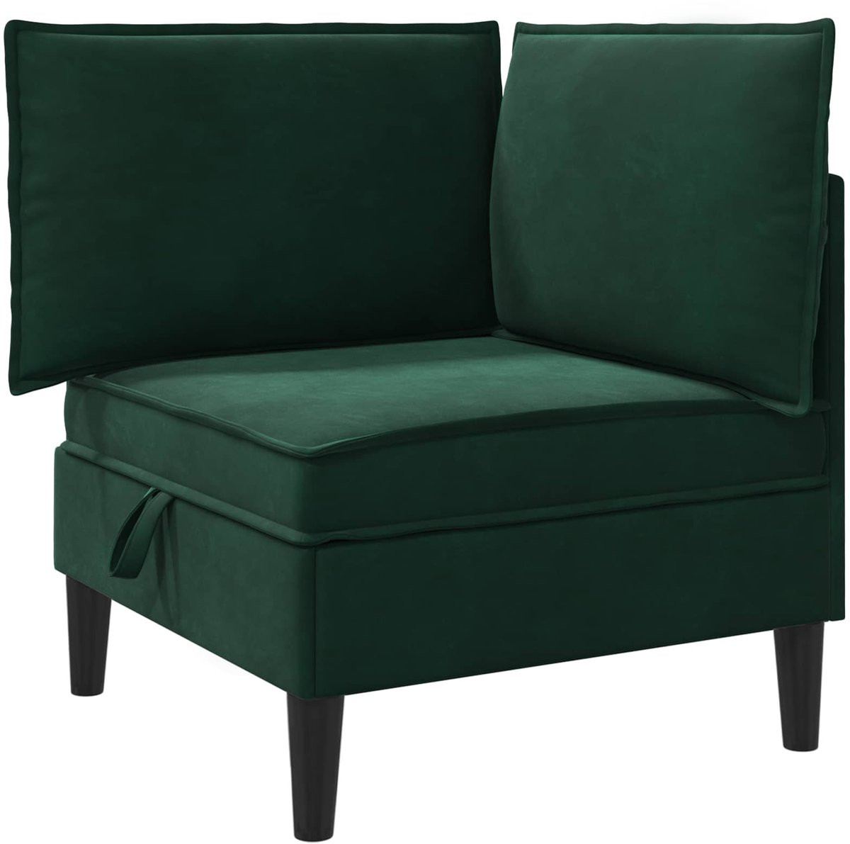 vidaXL Moderne L-vormige Sofa met Opslagruimte in Donkergroen Fluweel