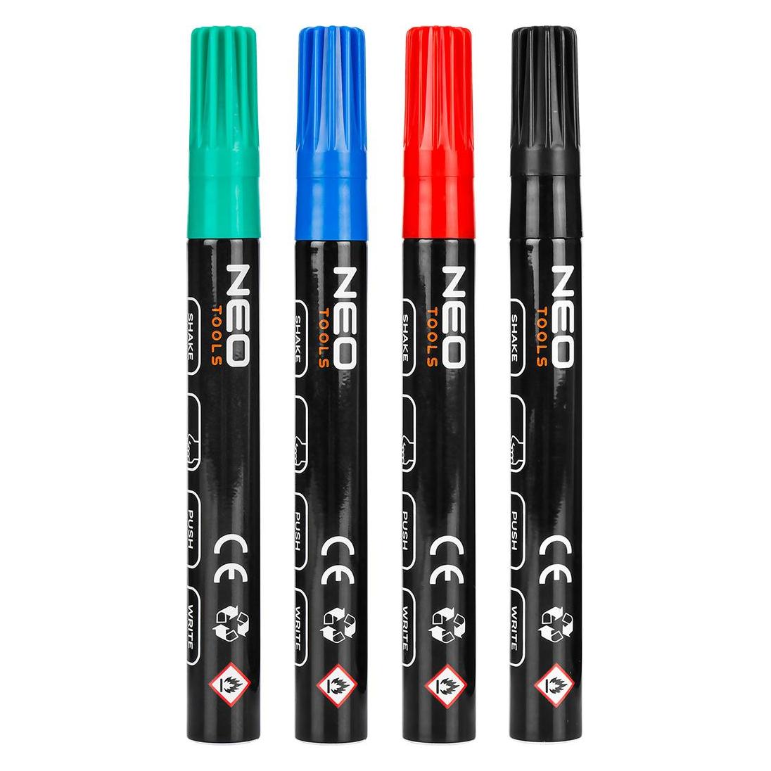 Neo Dicker Konstruktionsmarker, 4 Farben, permanent, wasserfest, Lack, Aluminium, 4 Stück (4x) (57389212)