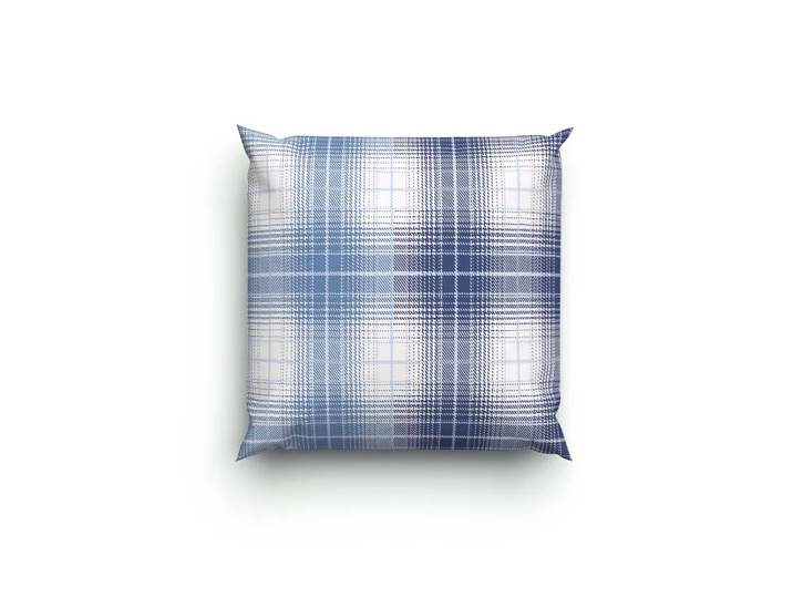 Lotus Bettwaren - Lotus Bettwäsche Bambus Mark, Bambus Mark Karierte Bettwäsche, 65 x 65 cm, Blau