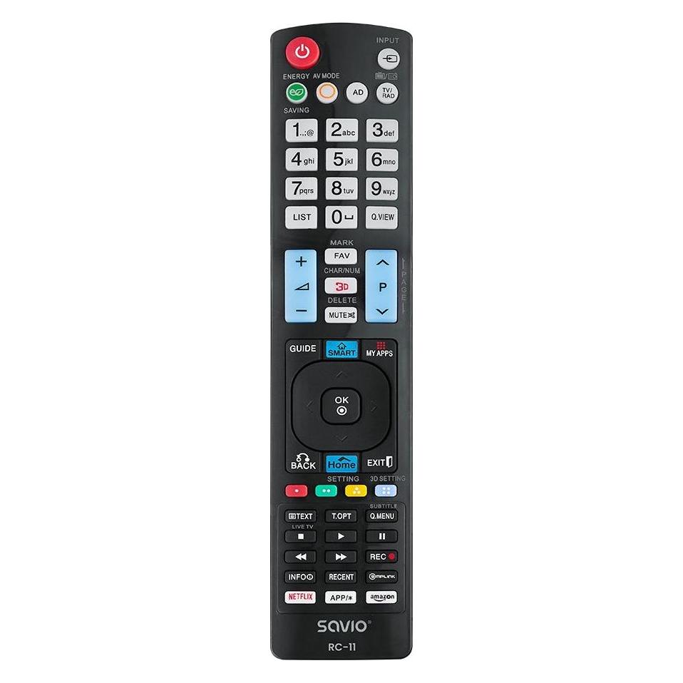 Savio RC-11 Fernbedienung IR Wireless TV Drucktasten (Universal Fernbedienung, Infrarot) (RC-11)