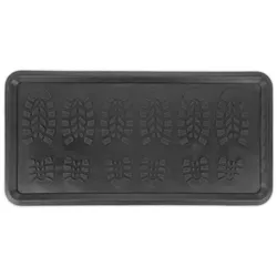 Relaxdays Gummi Schuhabtropfschale Schwarz