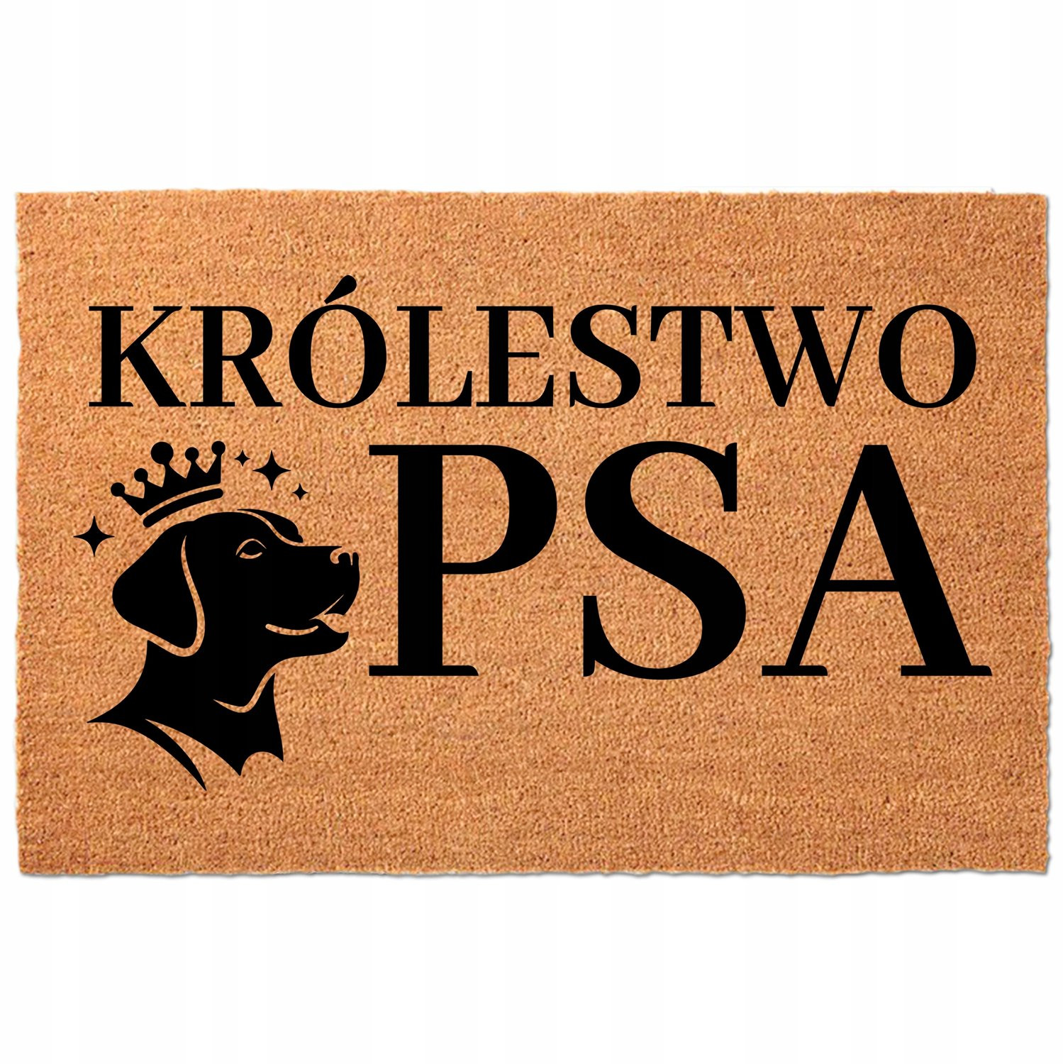 TabPrint Kokos Woonmat Honden Koning met Grappige Opdruk