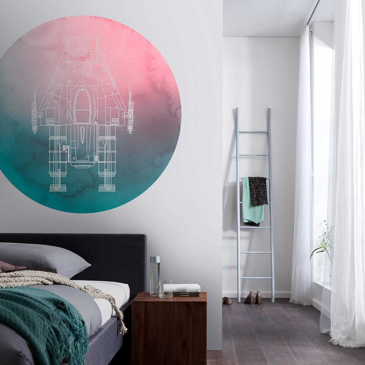 home24 Vlies-fotobehang Star Wars A-Wing 128 x 128 cm