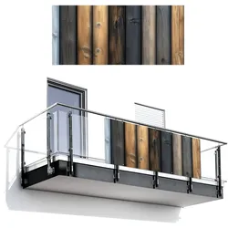 BALKON-SICHTSCHUTZ Holz - Dielen - Gemischt Witterungsbeständig 200x90 cm