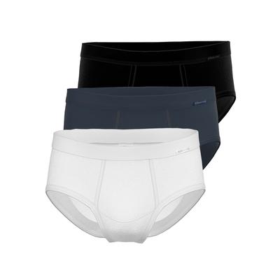 Slip AMMANN "3er Pack Slip mit Eingriff Day Classic / Feinripp Premium", Herren, Gr. 6, 3 Stk., Feinripp, bunt (weiß, nightblau, schwarz), Feinripp, , figurbetont, Unterhosen Slip