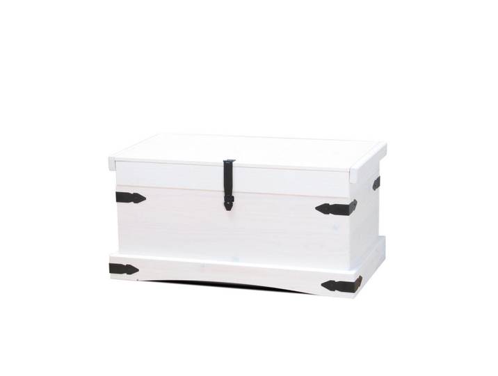 ebuy24 Truhe weiß, Weiß, Holz, 92x46x52 cm, Esszimmer, Bänke, Sitzbänke