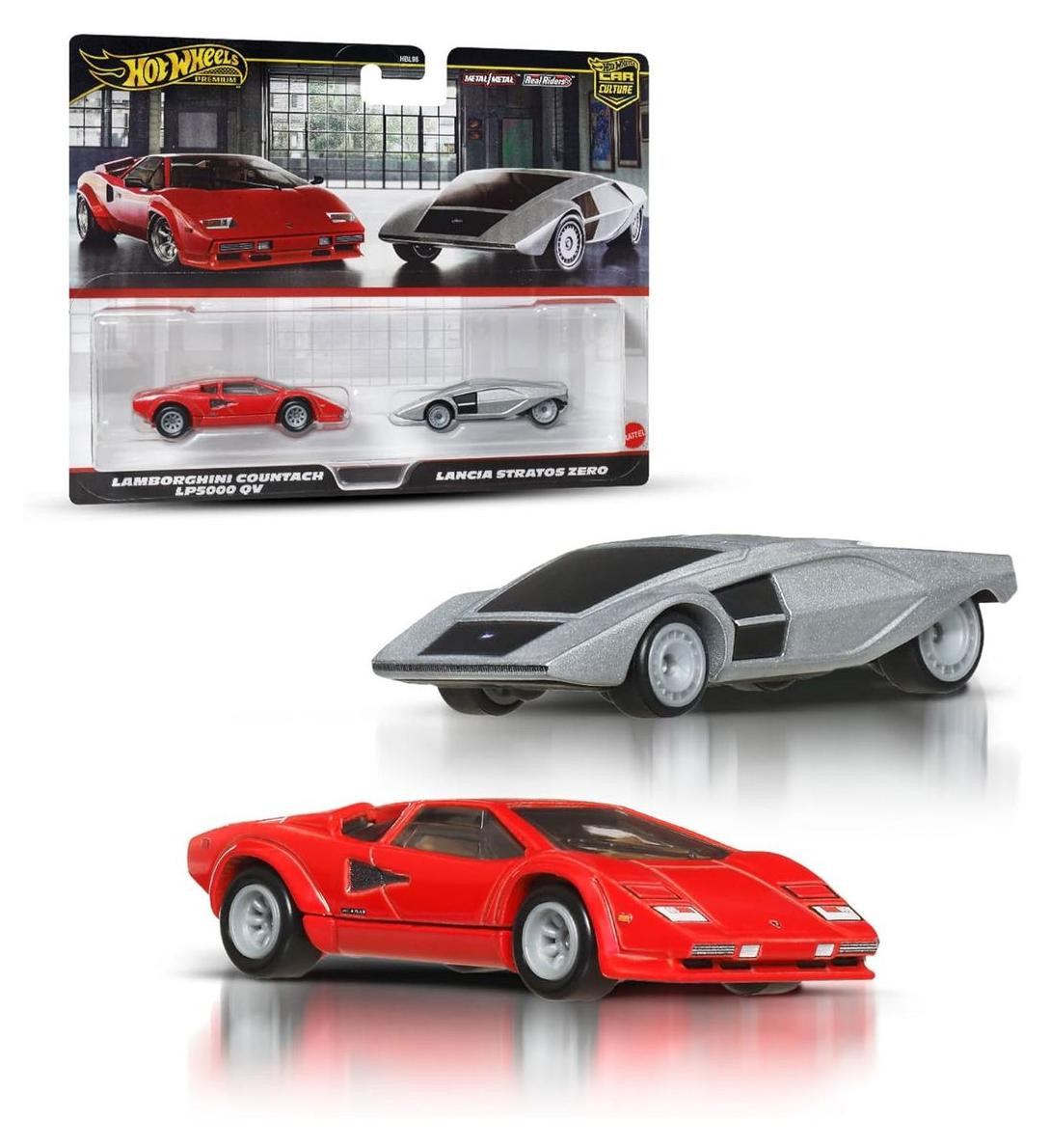 Hot Wheels HW Lancia Stratos Zero speelgoedauto, Rood/Zilver, Metaal/Kunststof