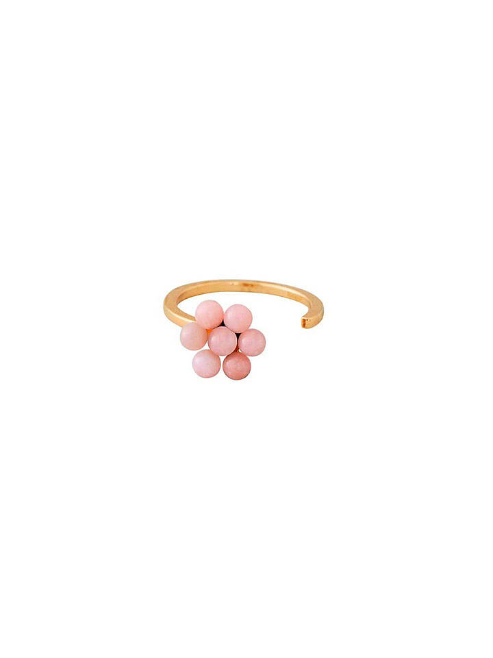 Design Letters Vergold. Ring "My Flower Ring" mit Edelsteinen - onesize