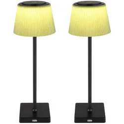 LED Tischlampe Innen Außen Akku Tischleuchte CCT dimmbar schwarz grün Touchdimmer Balkon Außengastronomie Leuchte 2er Set