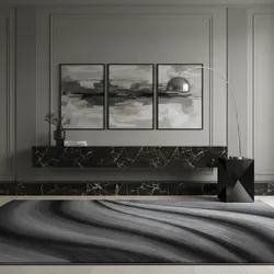 Teppich Kurzflor ASPEN in Schwarz, mit abstraktem Wellenmuster, 120 x 170 cm