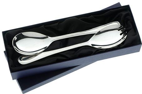 Arthur Price of England Bead Sovereign Silver Plate Salad Servers